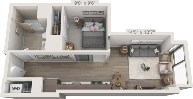 1 Bed • 1 Bath 1X1-F floor plan